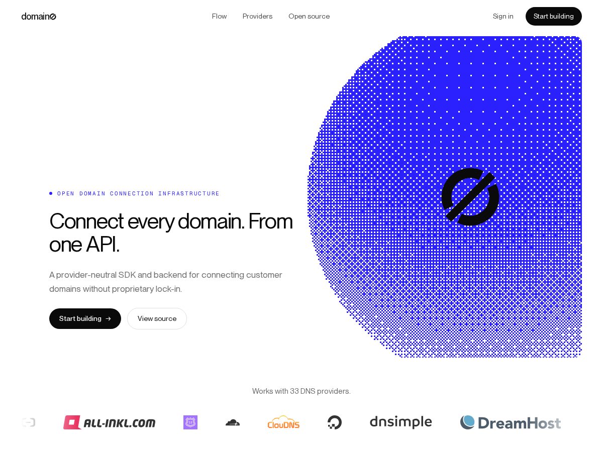 Landing-page snapshot of domain0.dev