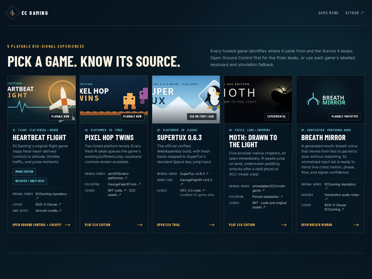Landing-page snapshot of ec-games.space