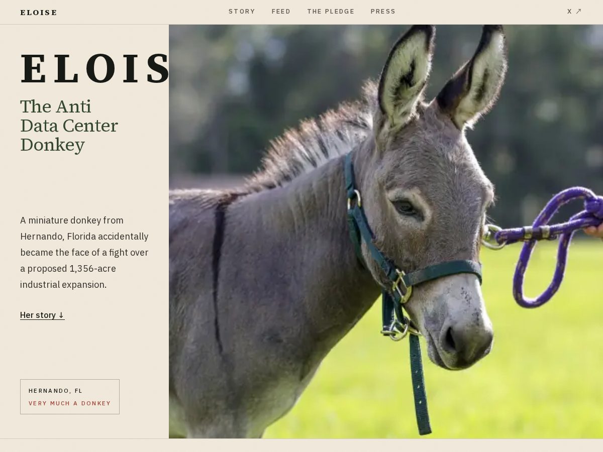 Landing-page snapshot of eloisethedonkey.com