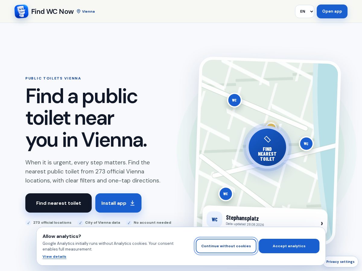 Landing-page snapshot of findwcnow.com