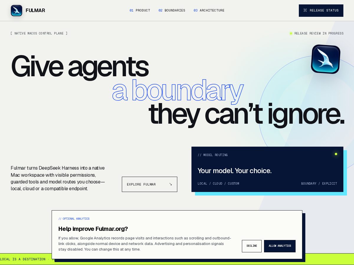 Landing-page snapshot of fulmar.org