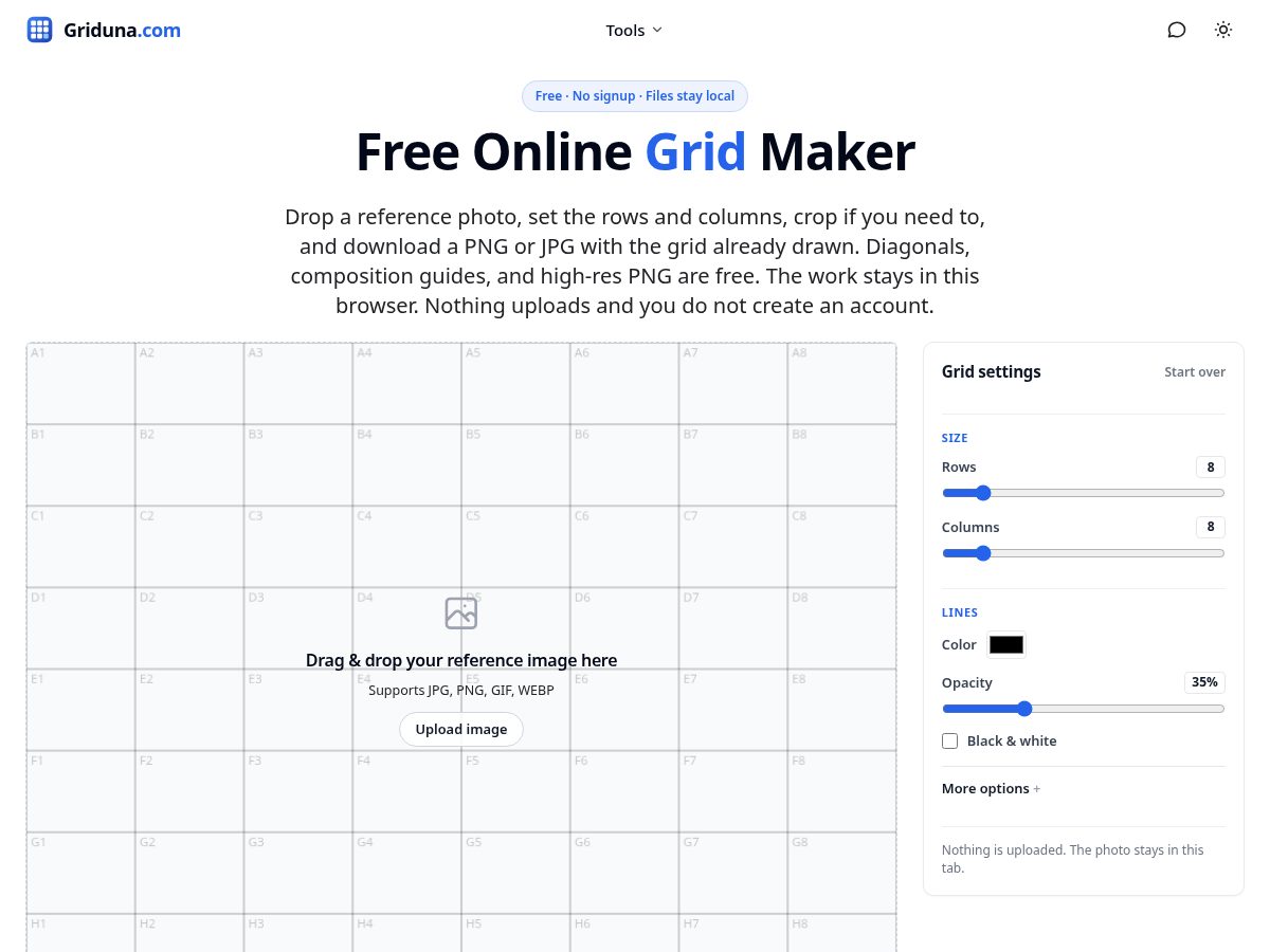 Landing-page snapshot of griduna.com