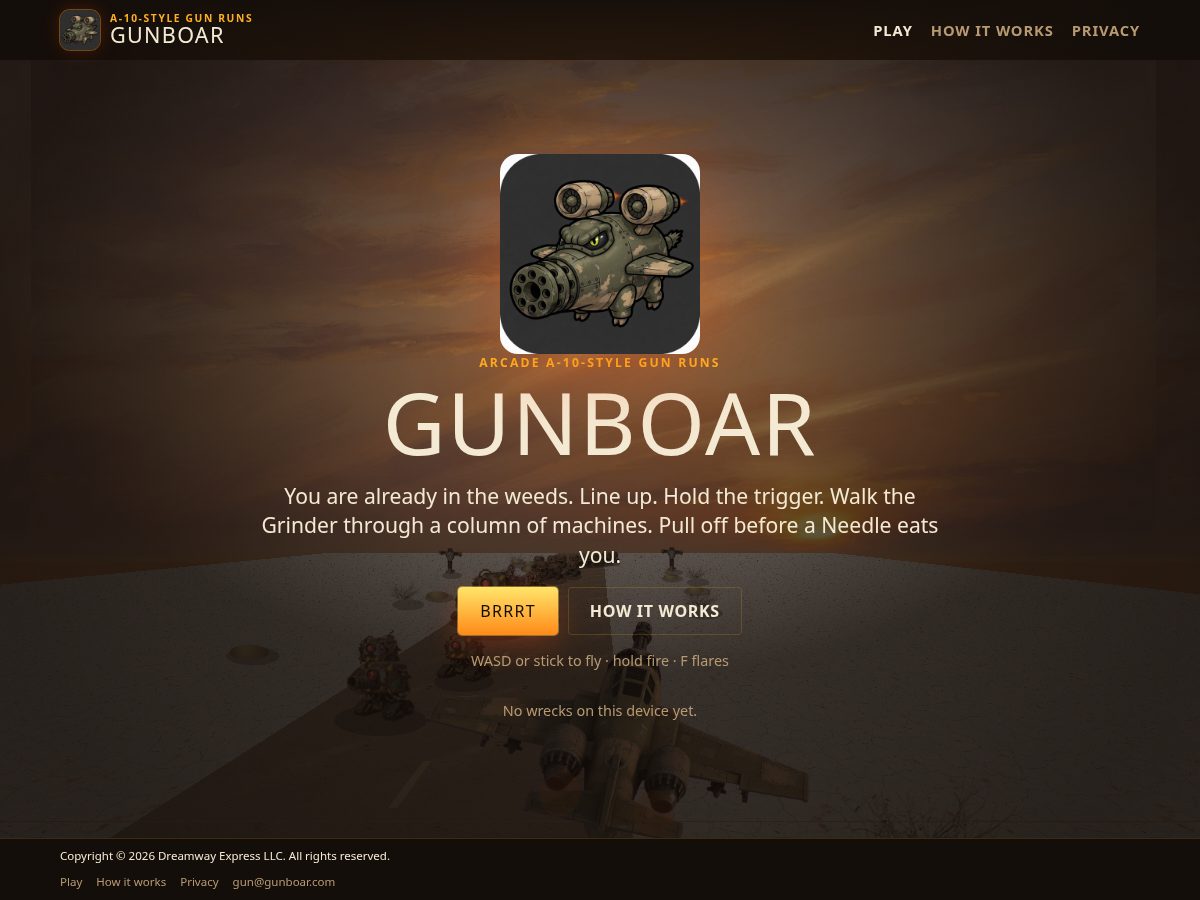 Landing-page snapshot of gunboar.com