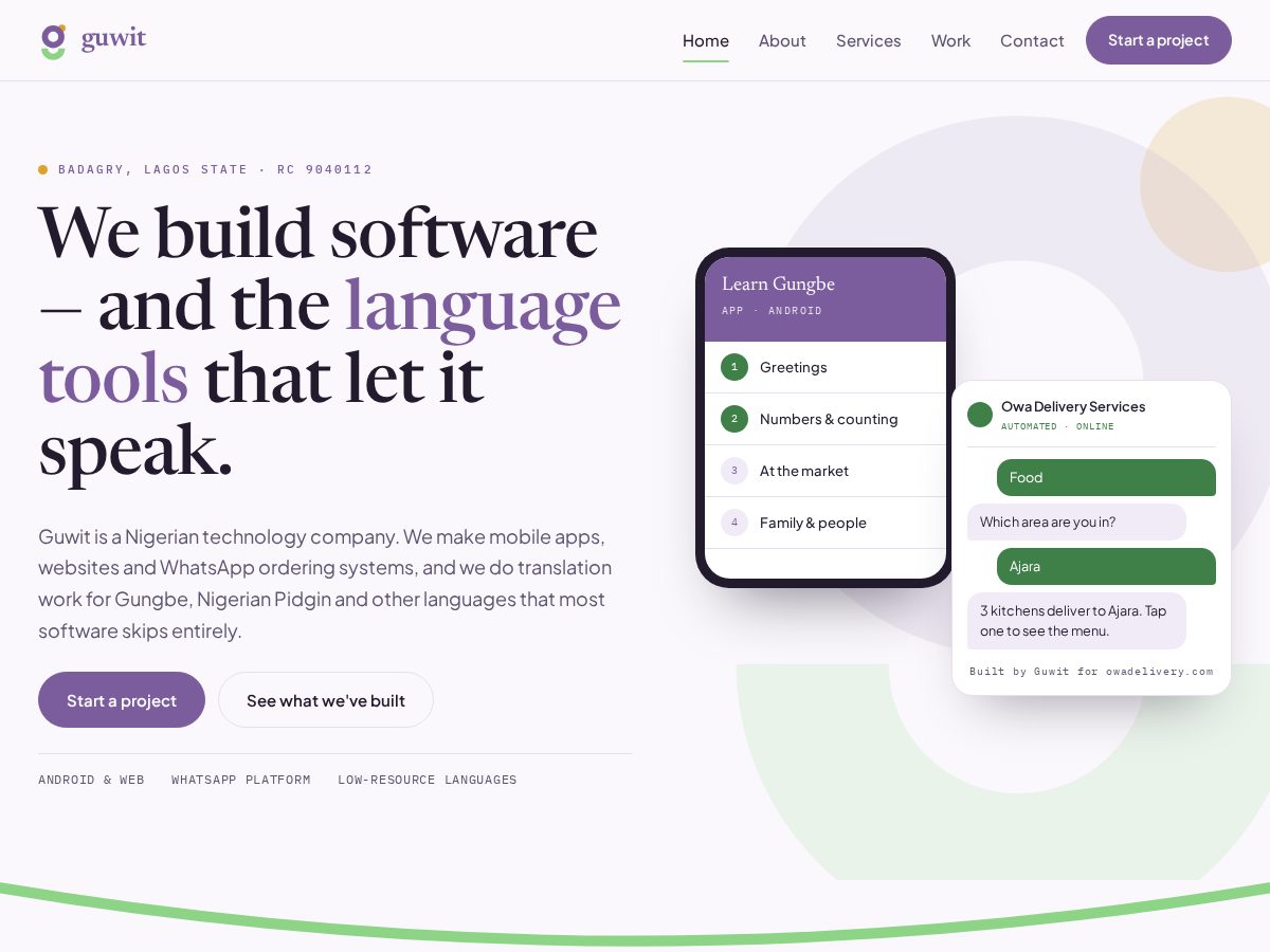 Landing-page snapshot of guwit.com