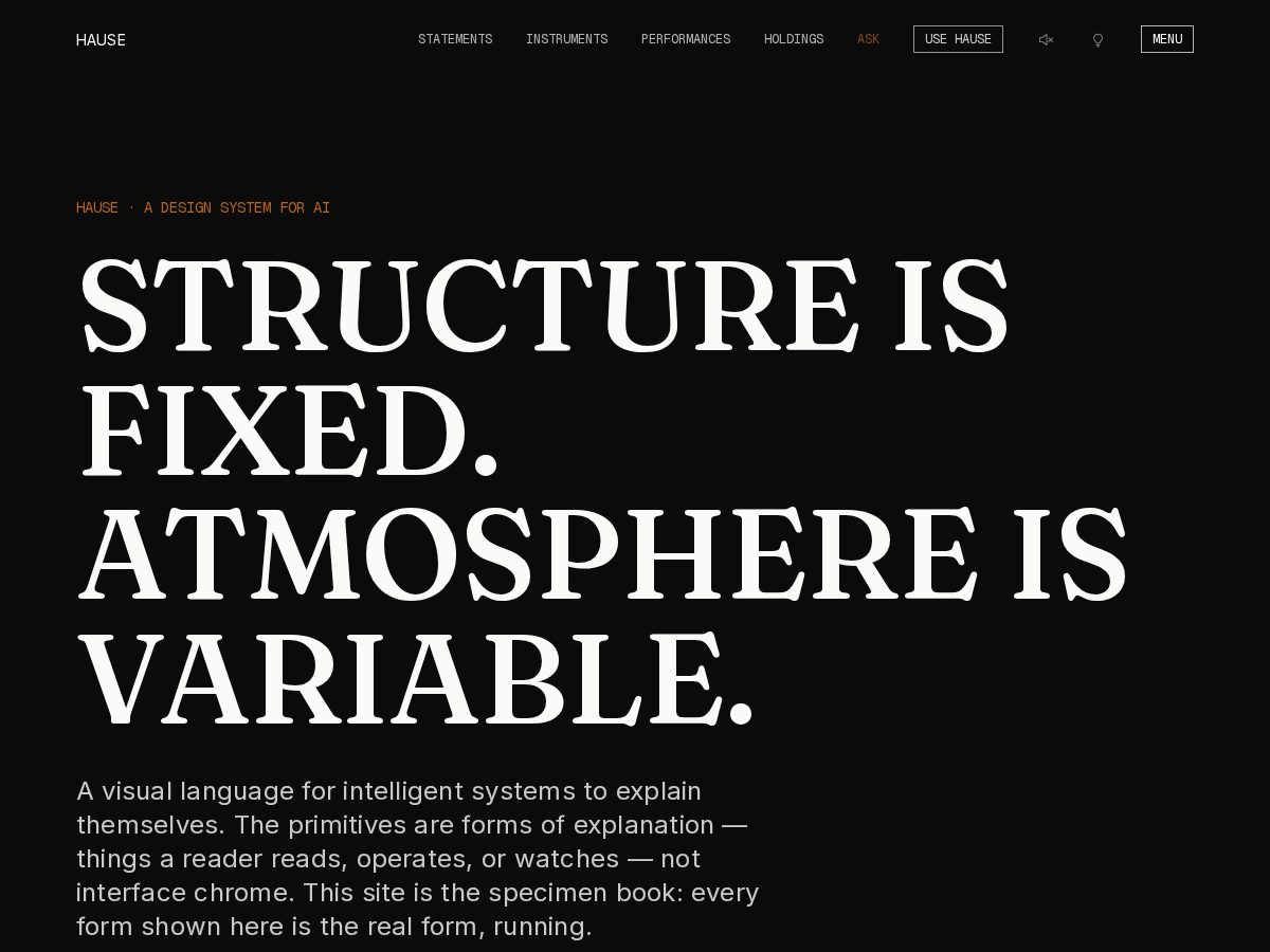 Landing-page snapshot of hause.design