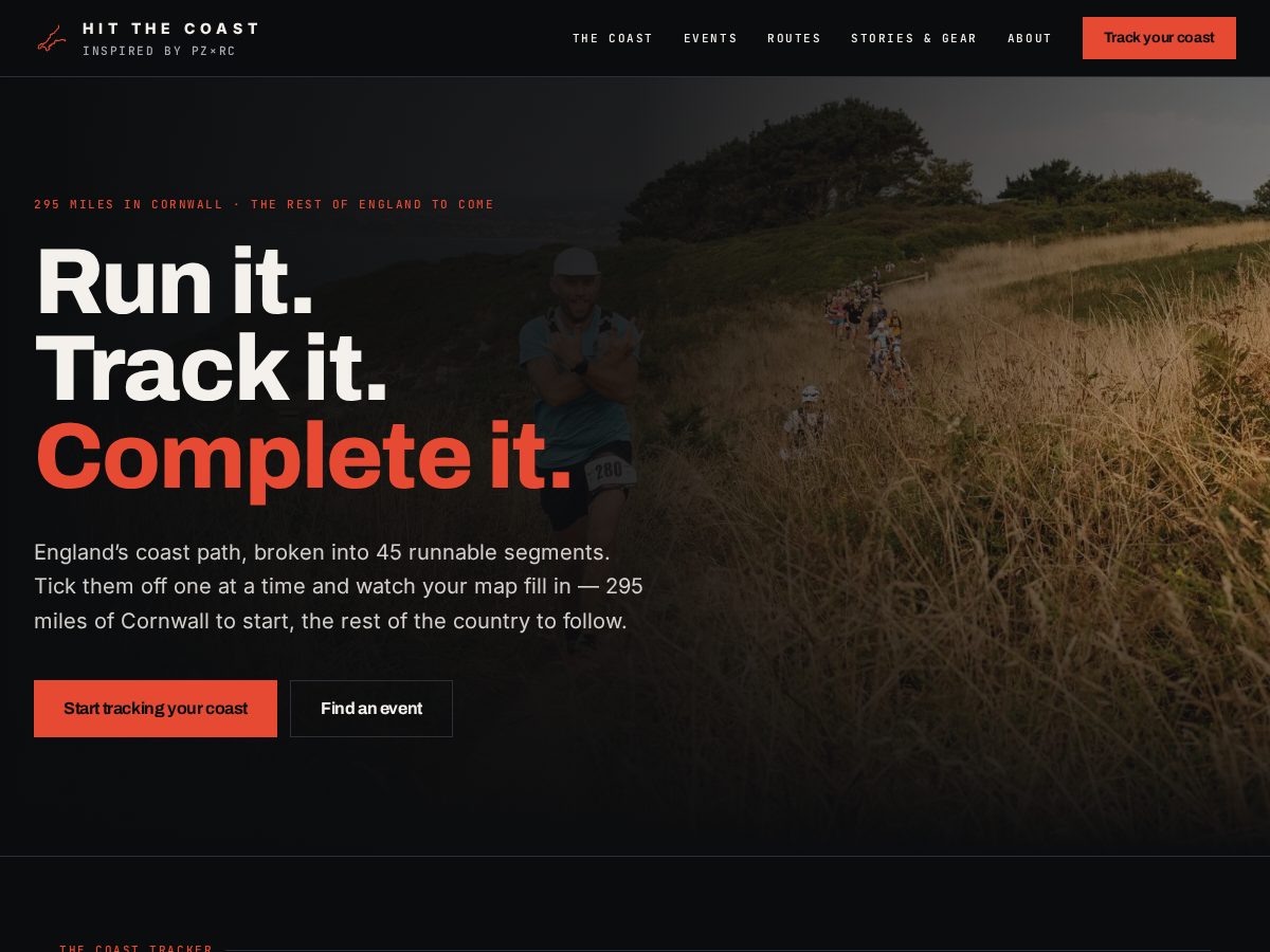 Landing-page snapshot of hitthecoast.com