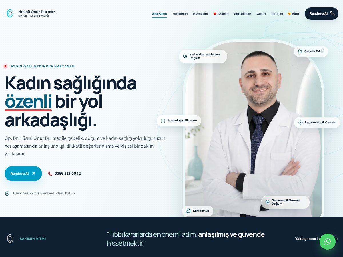 Landing-page snapshot of husnuonurdurmaz.com