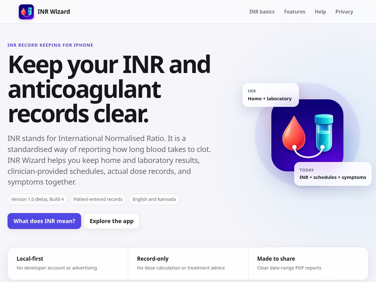 Landing-page snapshot of inrwizard.com