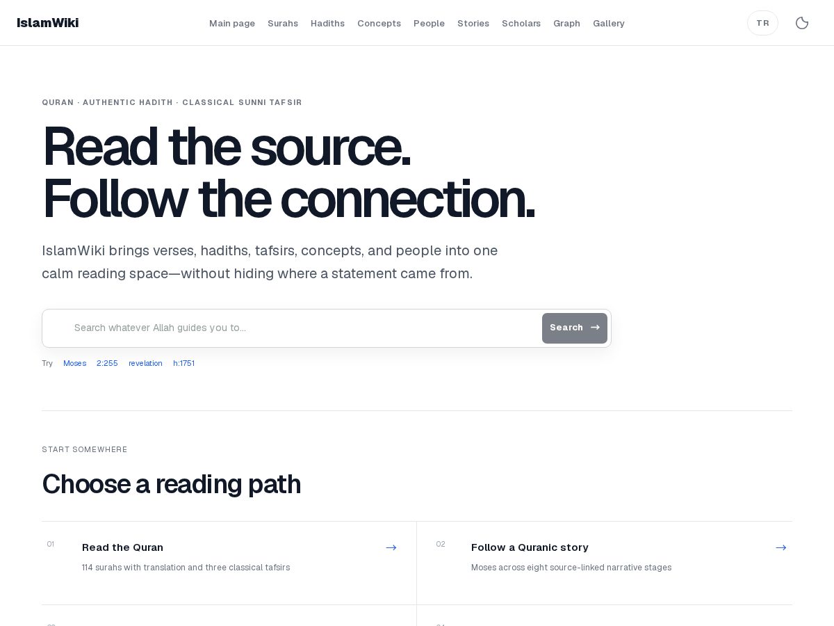 Landing-page snapshot of islamwiki.cloud