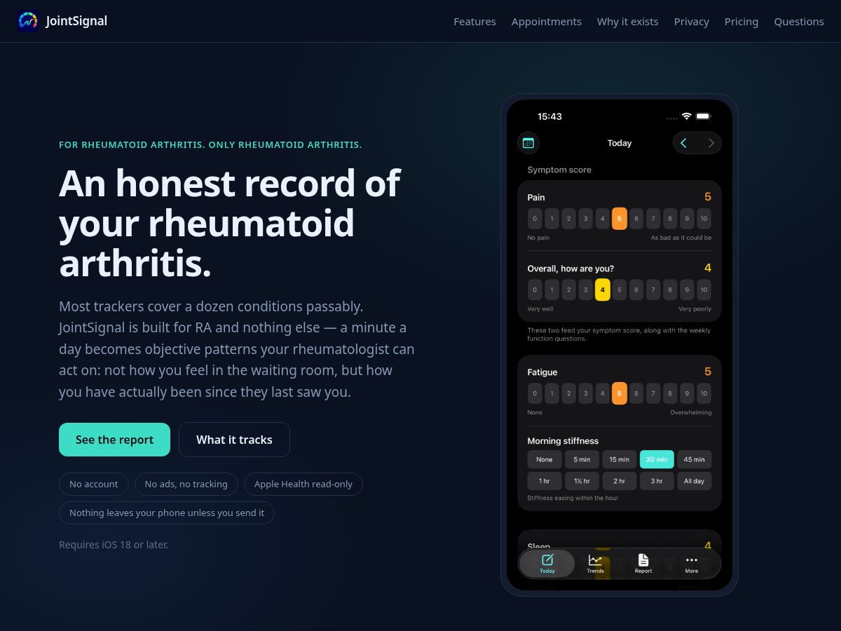 Landing-page snapshot of jointsignal.app