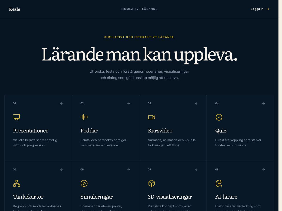 Landing-page snapshot of kezle.app