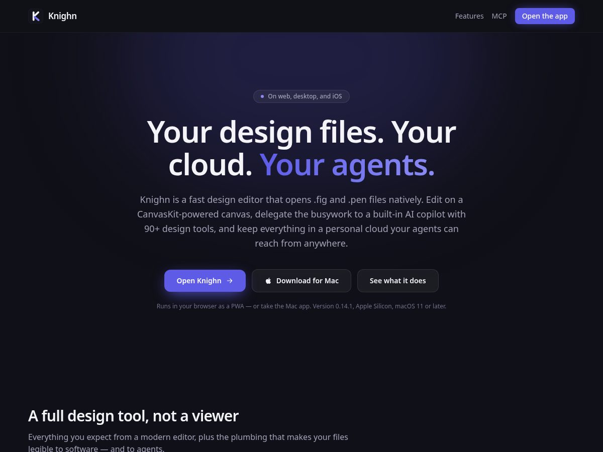 Landing-page snapshot of knighn.com