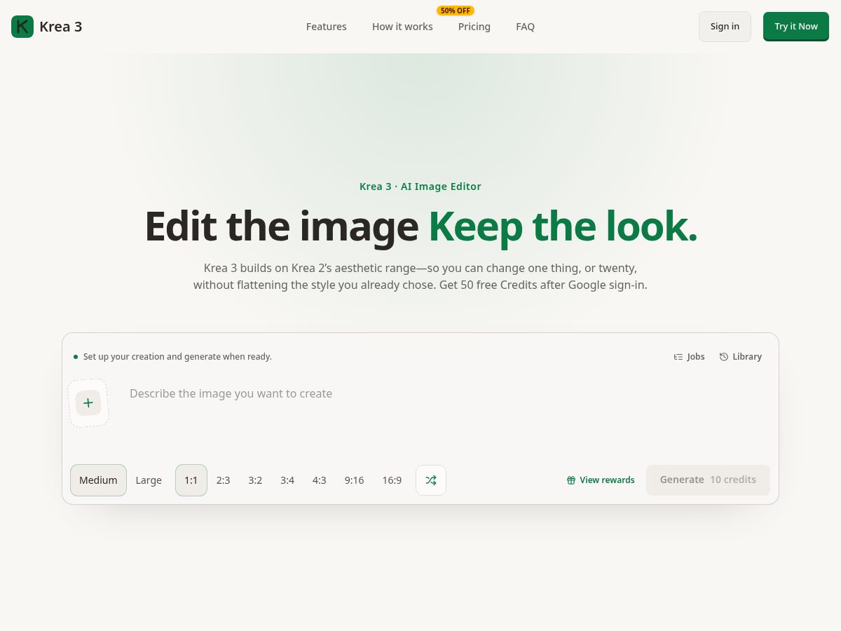 Landing-page snapshot of krea3.org