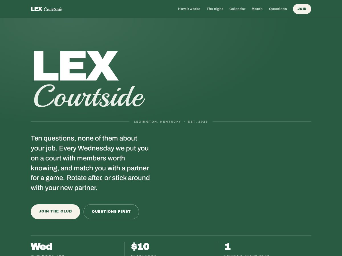 Landing-page snapshot of lexcourtside.com