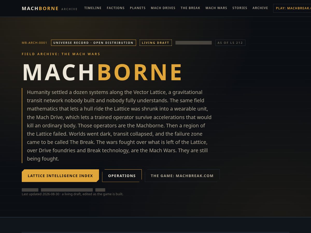 Landing-page snapshot of machborne.com