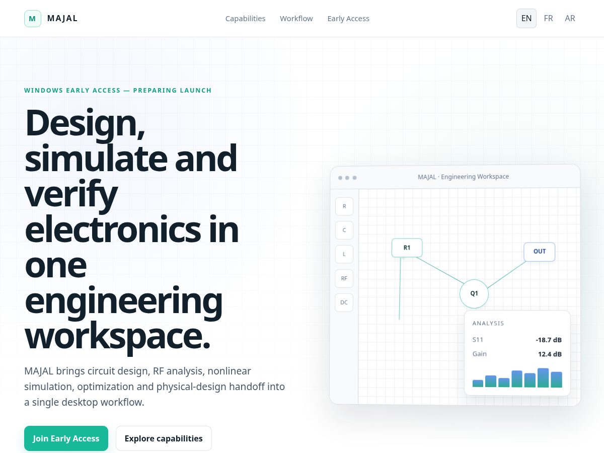 Landing-page snapshot of majal-electronics.com
