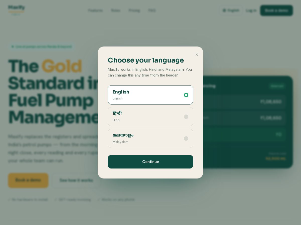 Landing-page snapshot of maxifyfuels.com