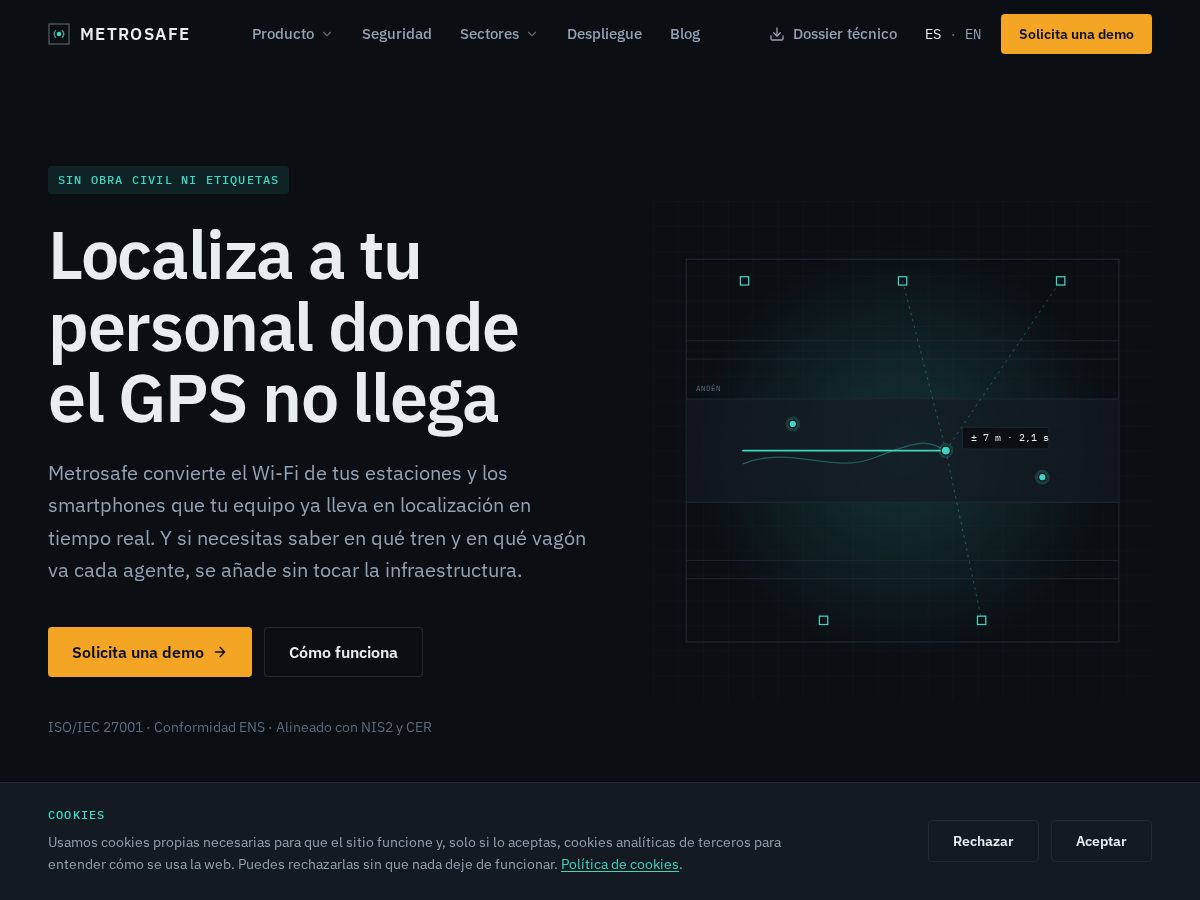 Landing-page snapshot of metrosafe.app