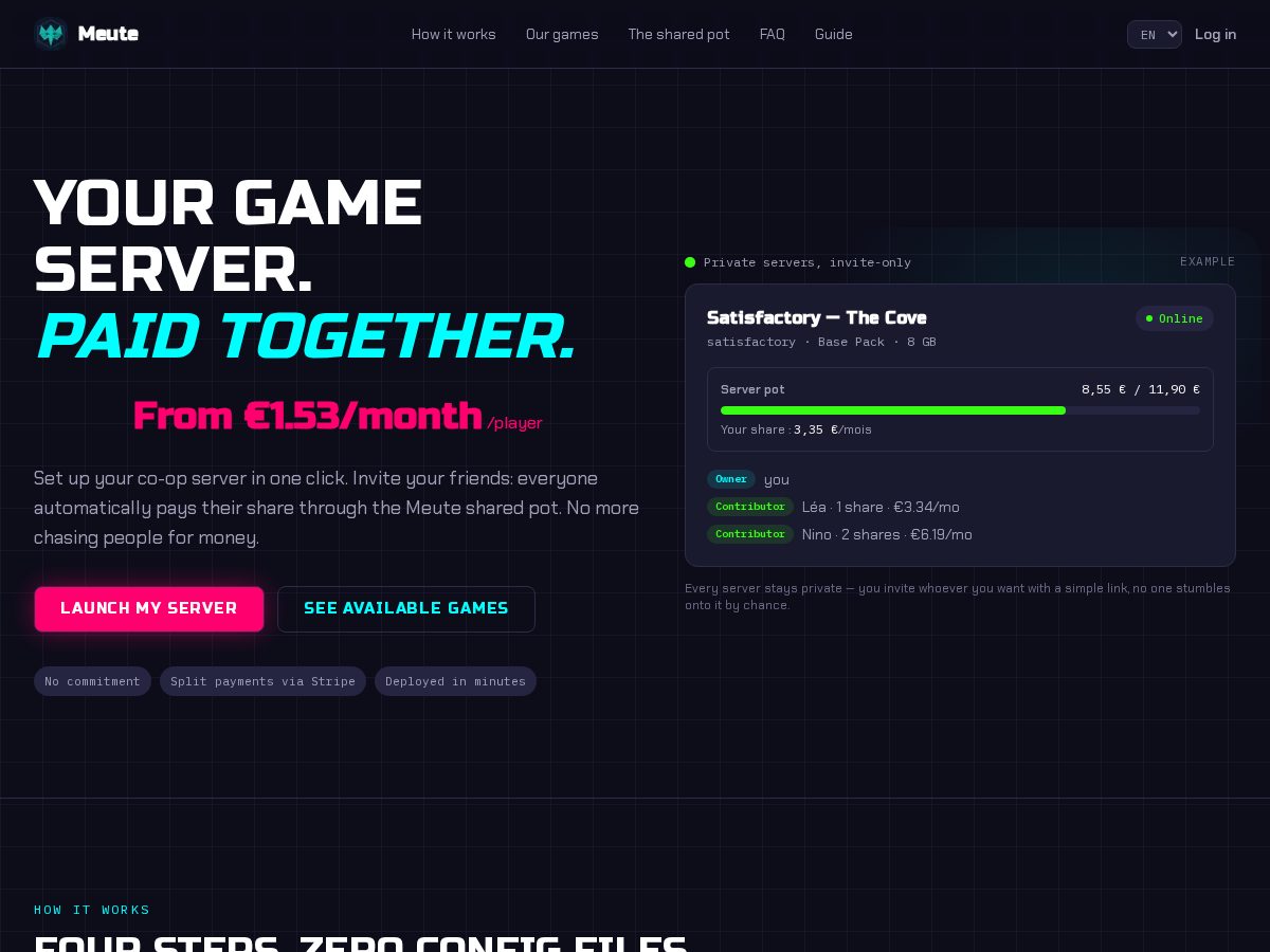Landing-page snapshot of meutegaming.com