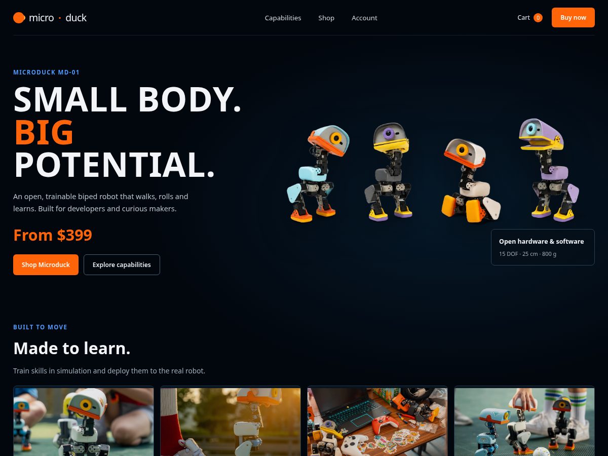 Landing-page snapshot of microduck.shop