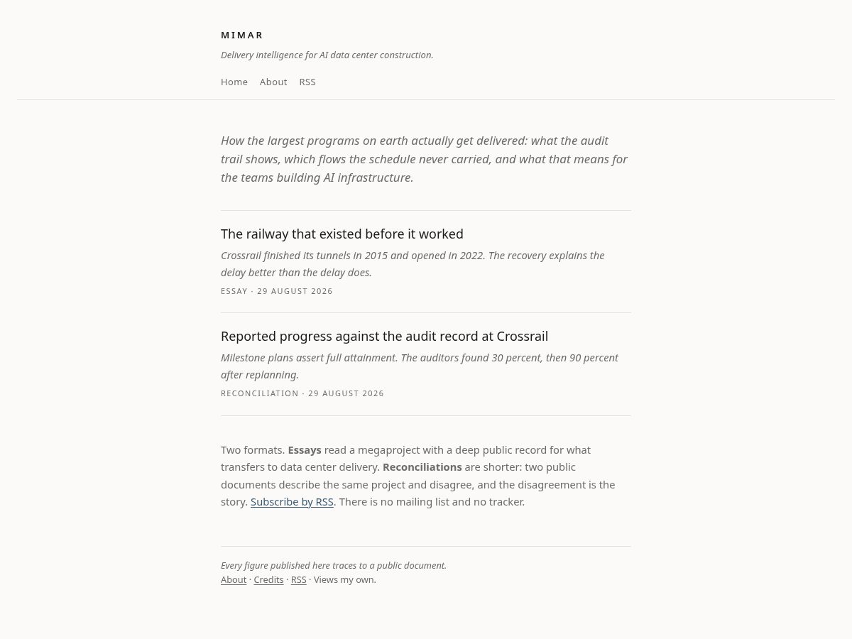 Landing-page snapshot of mimar.build