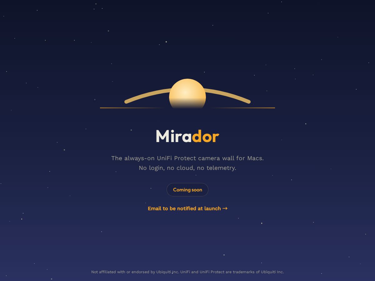 Landing-page snapshot of miradorhq.com