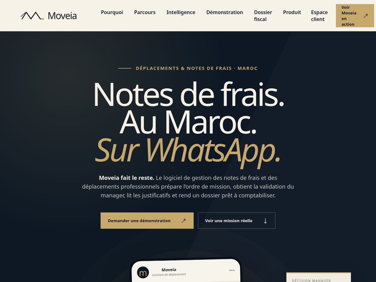 Landing-page snapshot of moveia.app