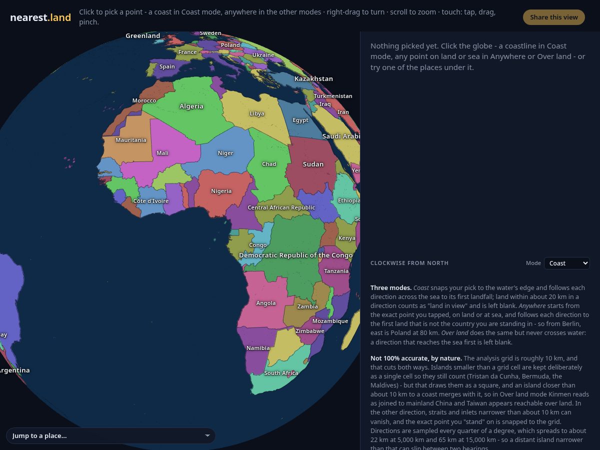 Landing-page snapshot of nearest.land