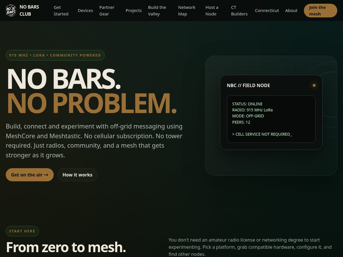Landing-page snapshot of nobarsclub.com