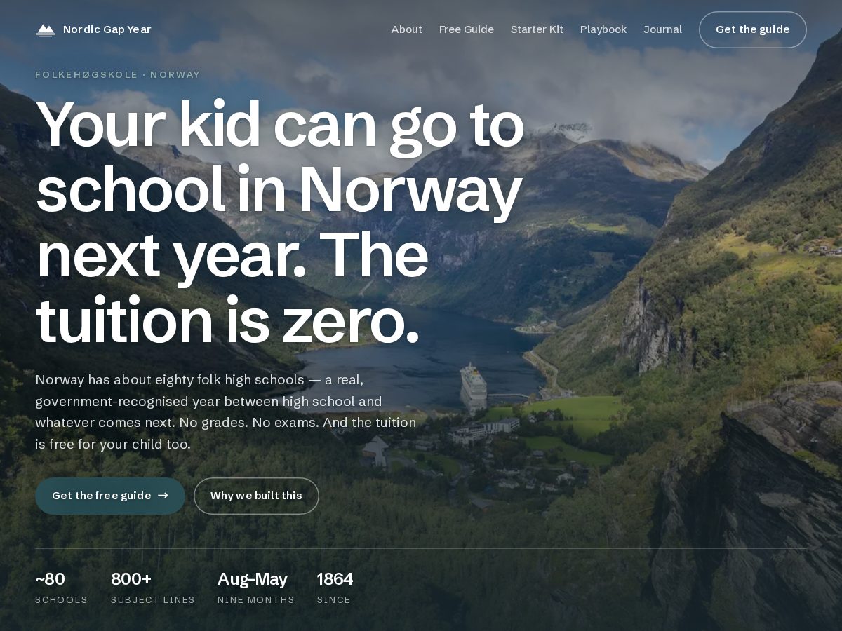 Landing-page snapshot of nordicgapyear.com