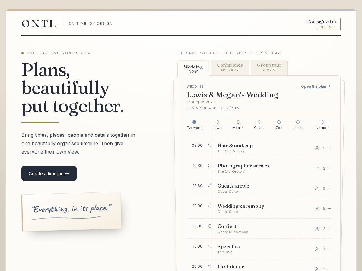 Landing-page snapshot of onti.app