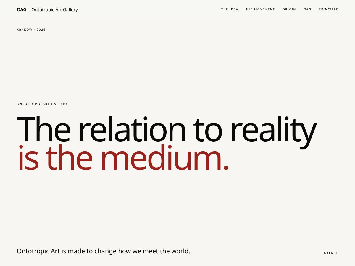 Landing-page snapshot of ontotropic.art
