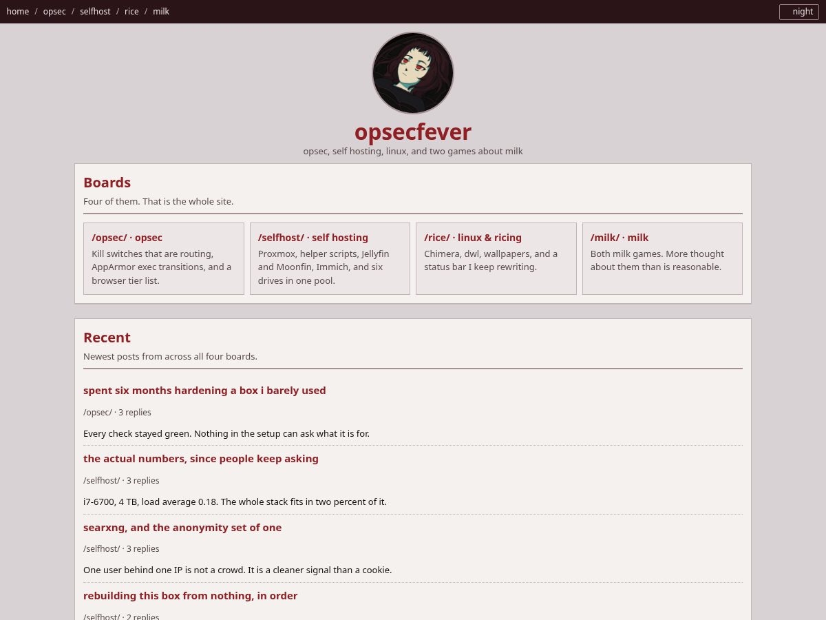 Landing-page snapshot of opsecfever.top