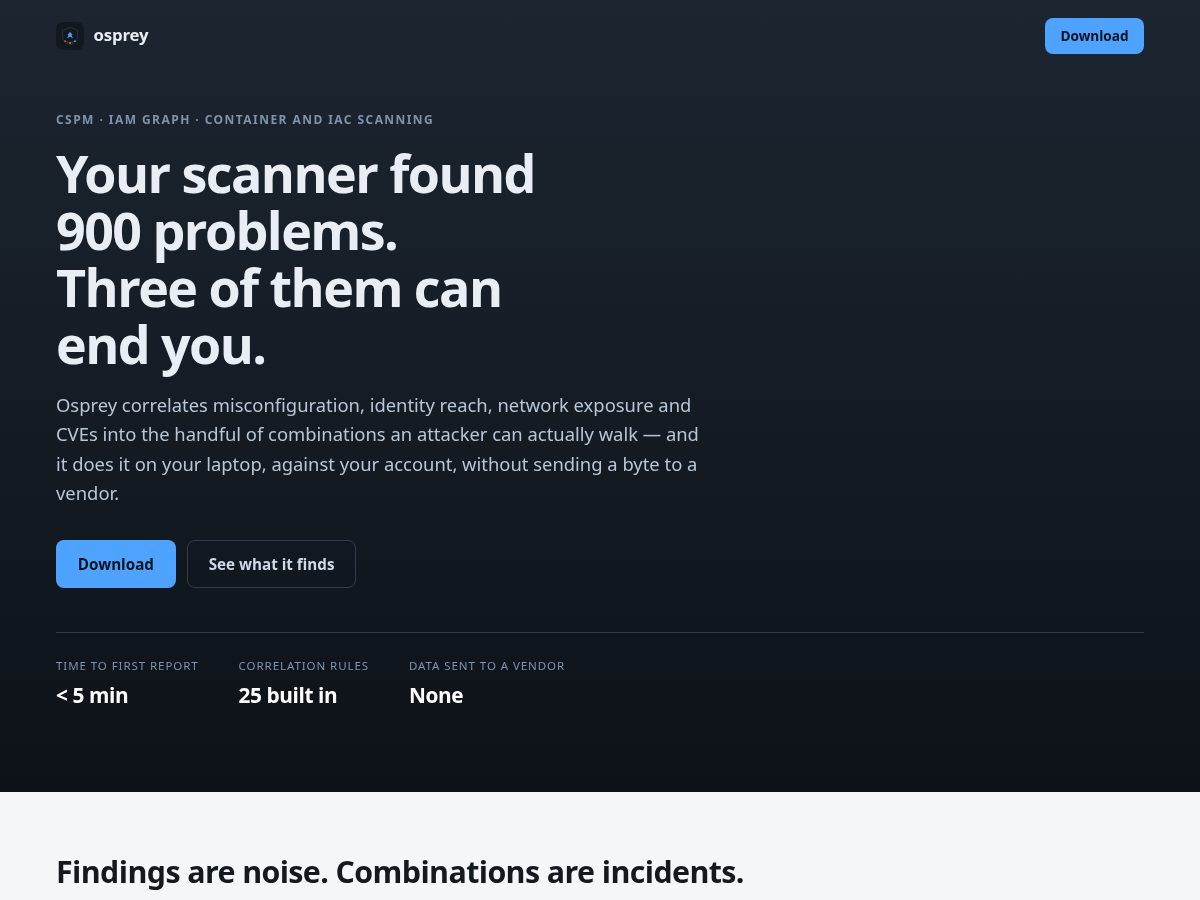 Landing-page snapshot of osprey-hq.com