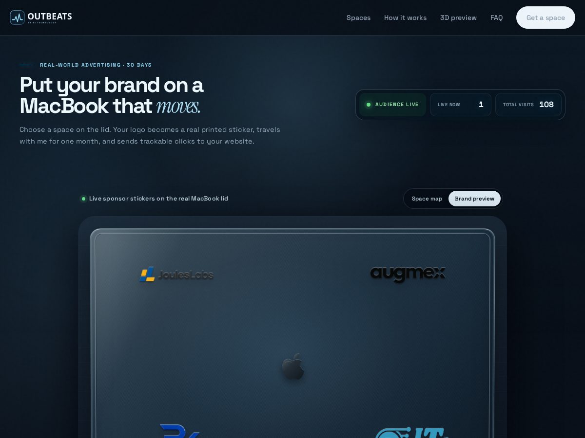 Landing-page snapshot of outbeats.lol