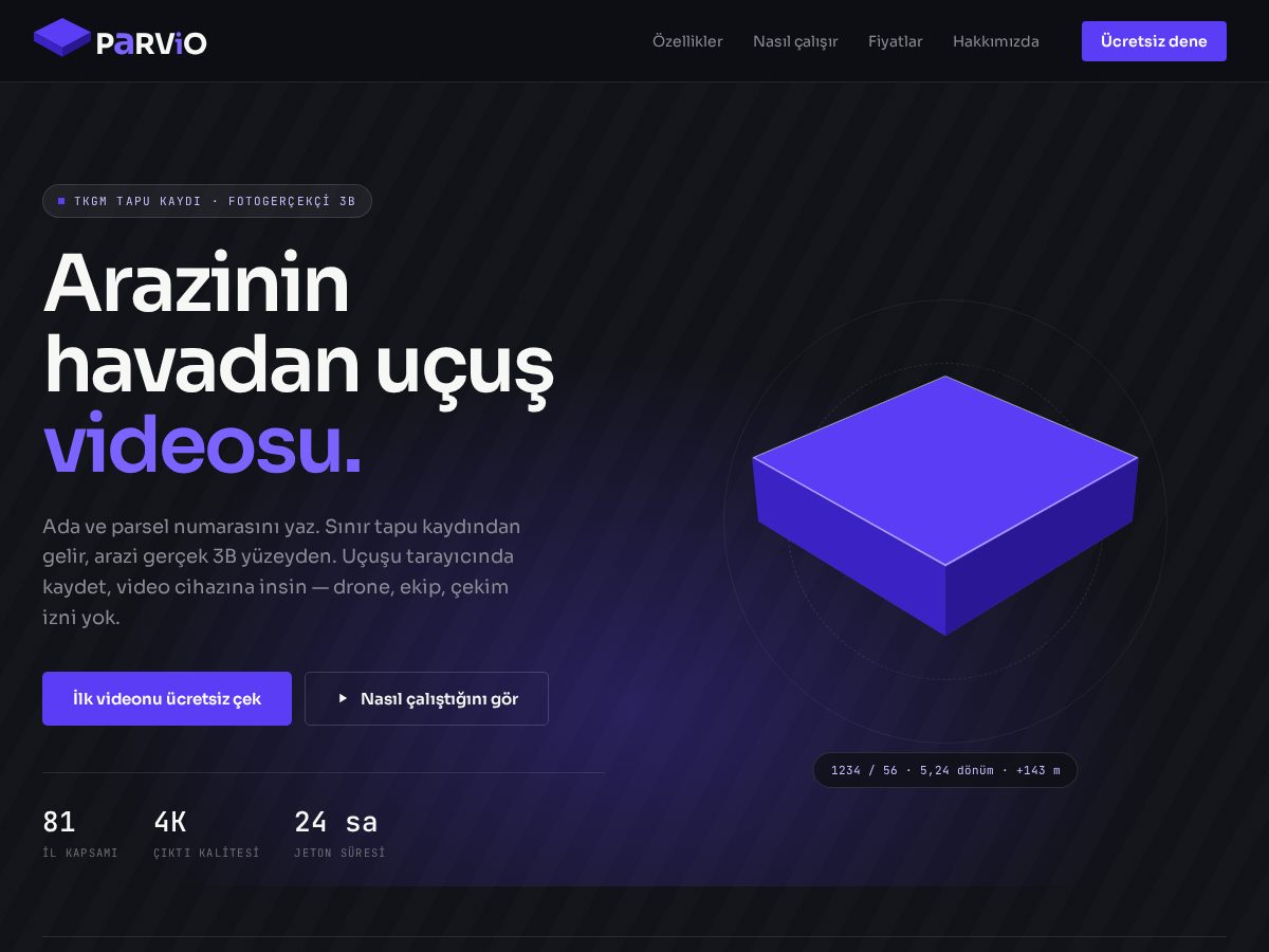Landing-page snapshot of parvio.app