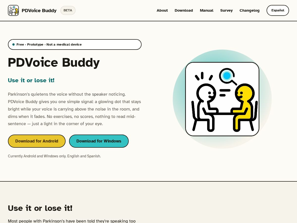 Landing-page snapshot of pdvbproject.org