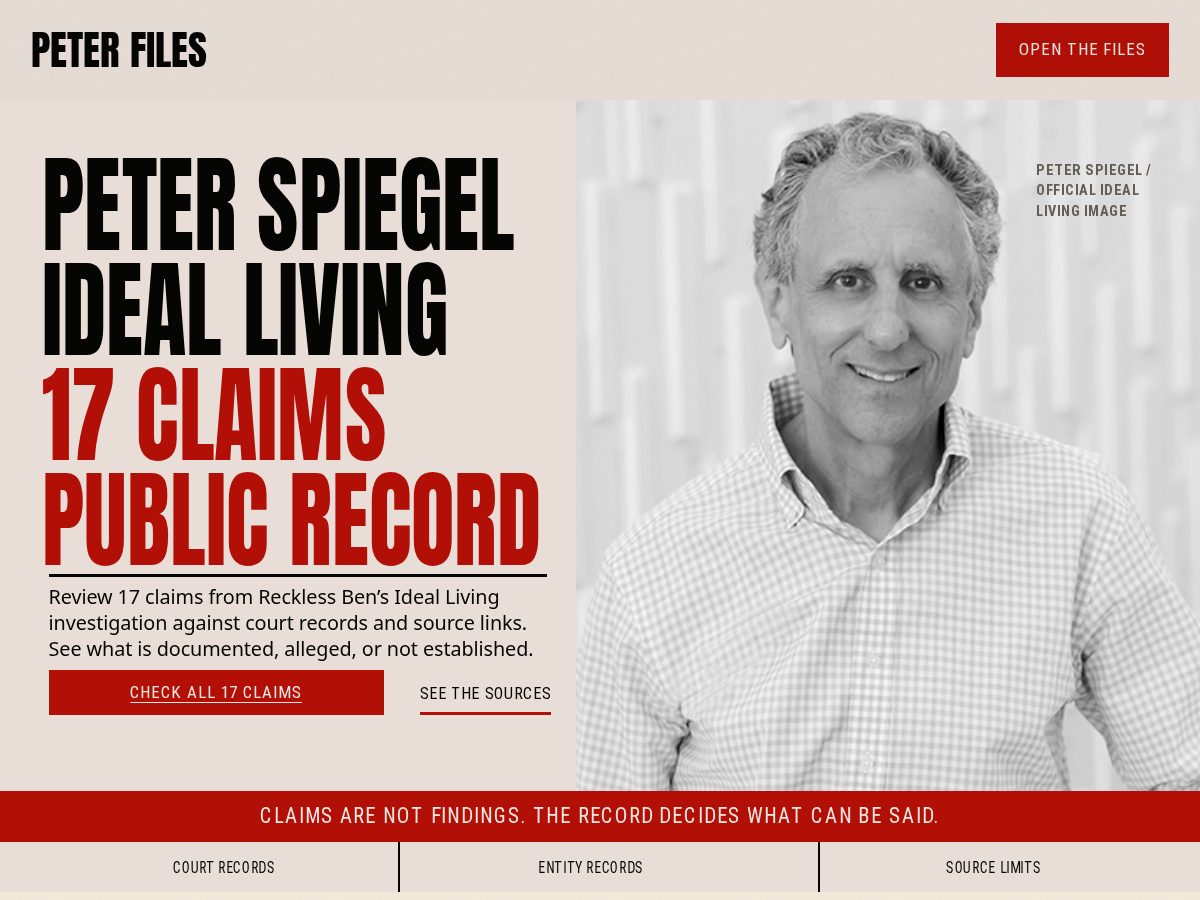 Landing-page snapshot of peterfiles.net