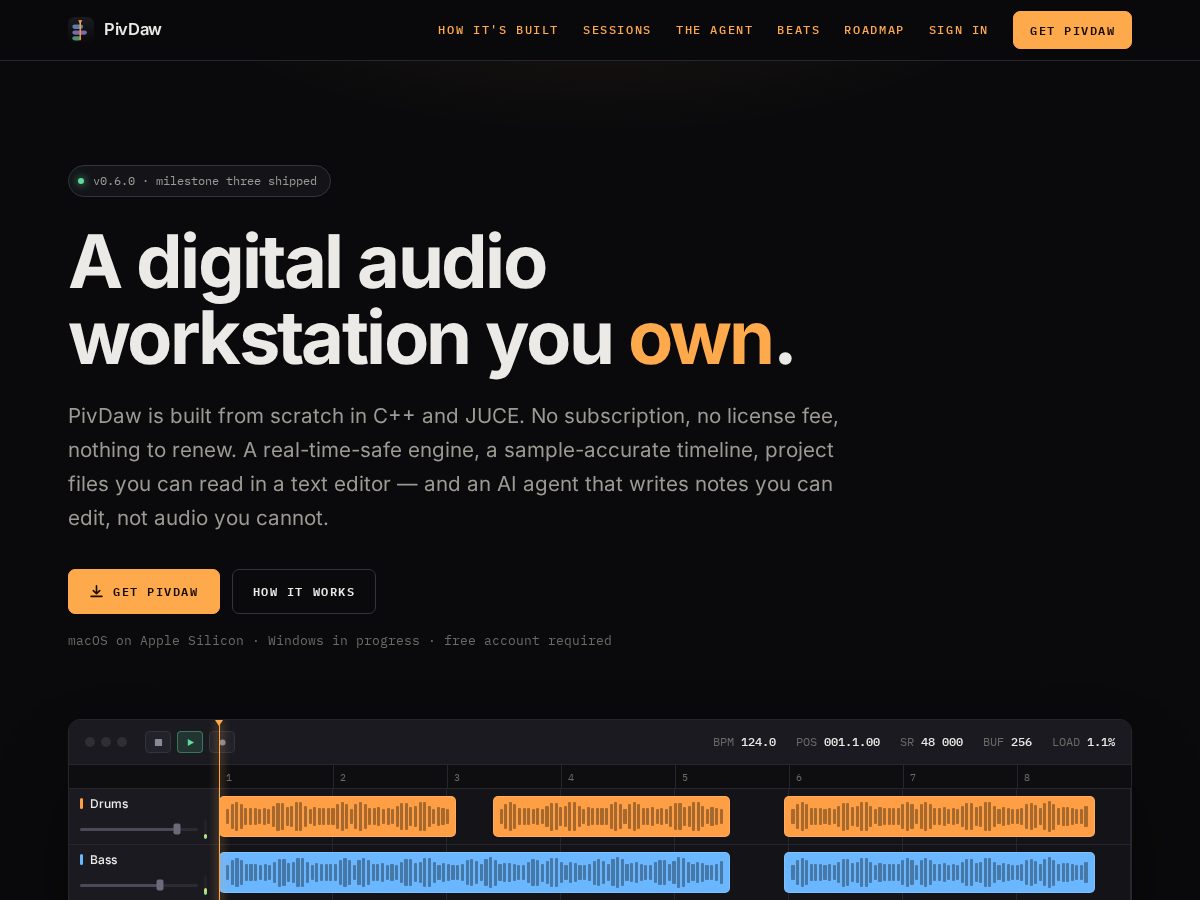 Landing-page snapshot of pivdaw.com