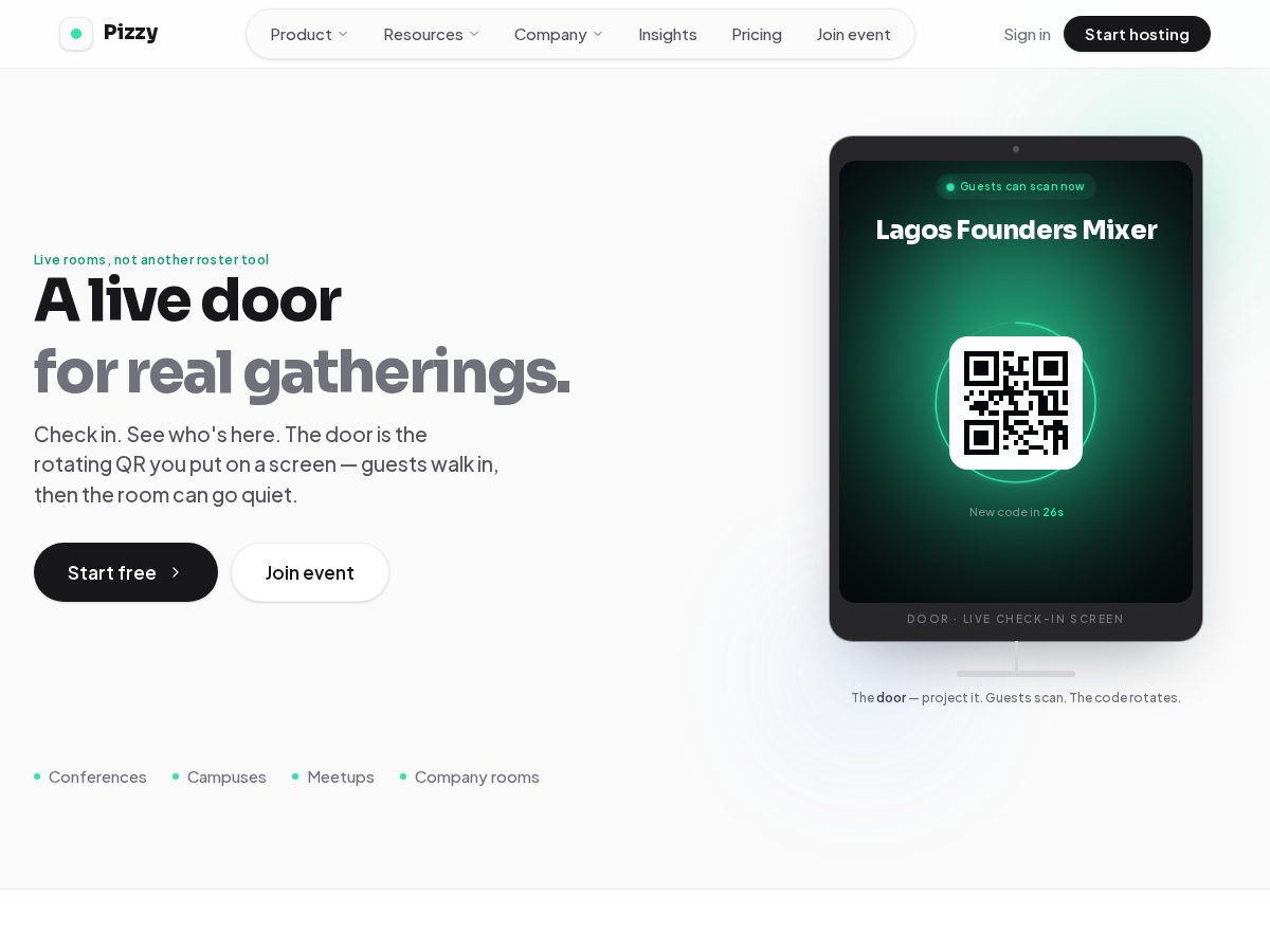 Landing-page snapshot of pizzy.app