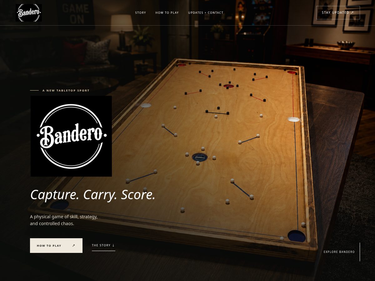 Landing-page snapshot of playbandero.com