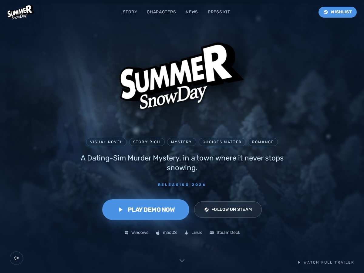 Landing-page snapshot of playsummersnowday.com