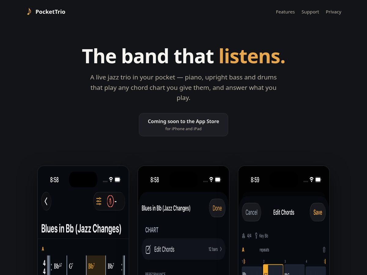 Landing-page snapshot of pockettrio.org