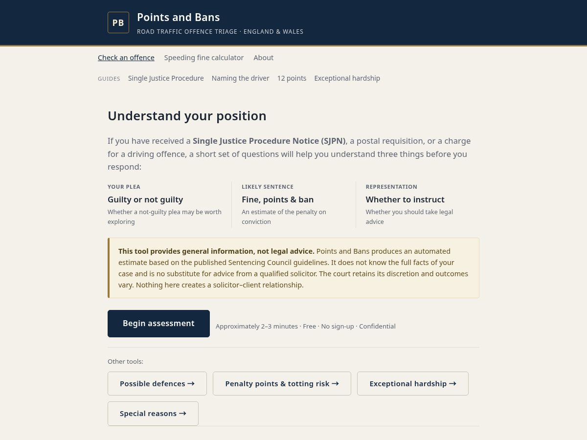 Landing-page snapshot of pointsandbans.com