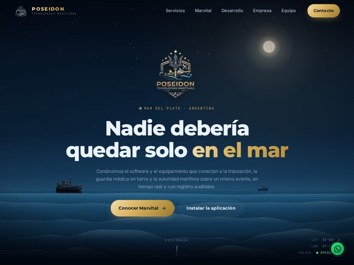 Landing-page snapshot of poseidontm.com