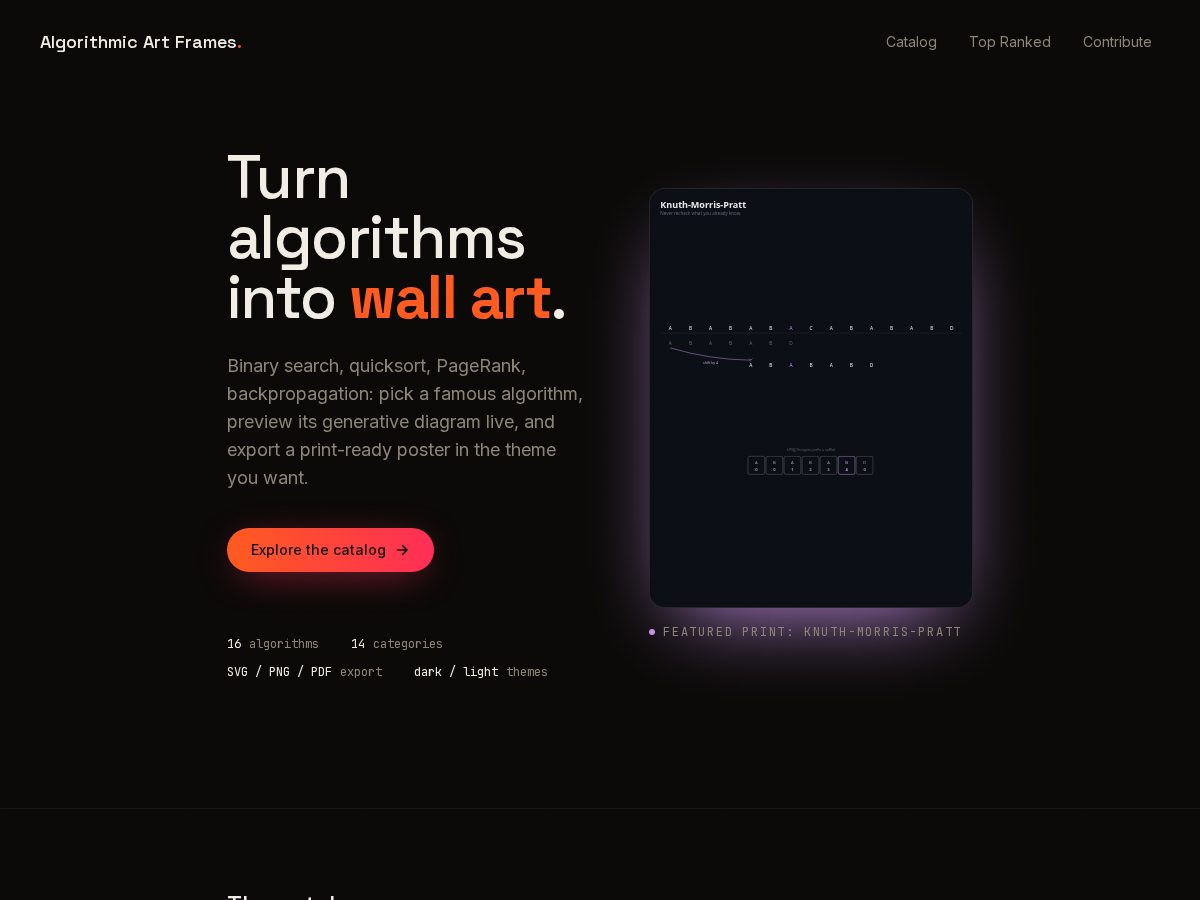 Landing-page snapshot of pseudocode.art