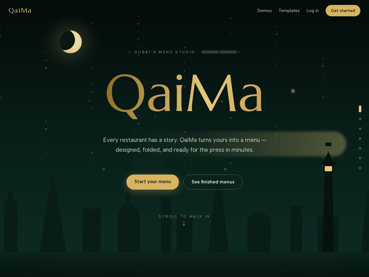 Landing-page snapshot of qaima.online