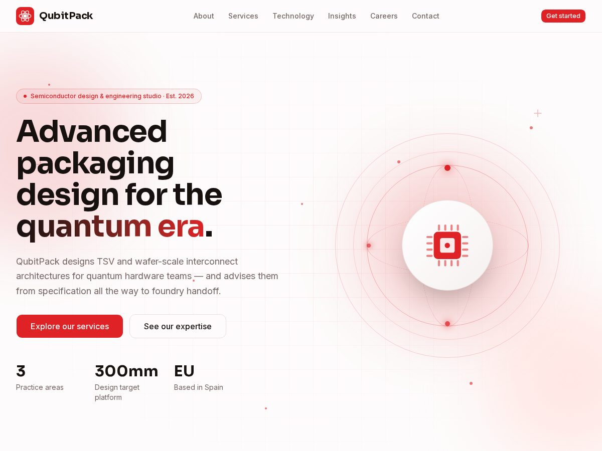 Landing-page snapshot of qubitpack.com
