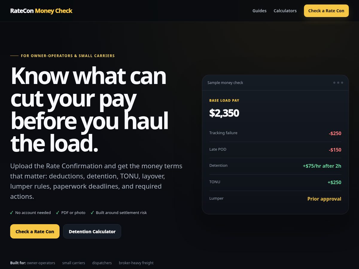 Landing-page snapshot of rateconrisk.com