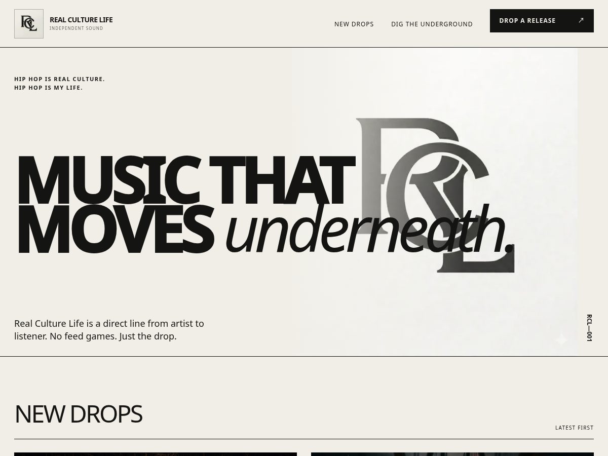 Landing-page snapshot of realculture.life